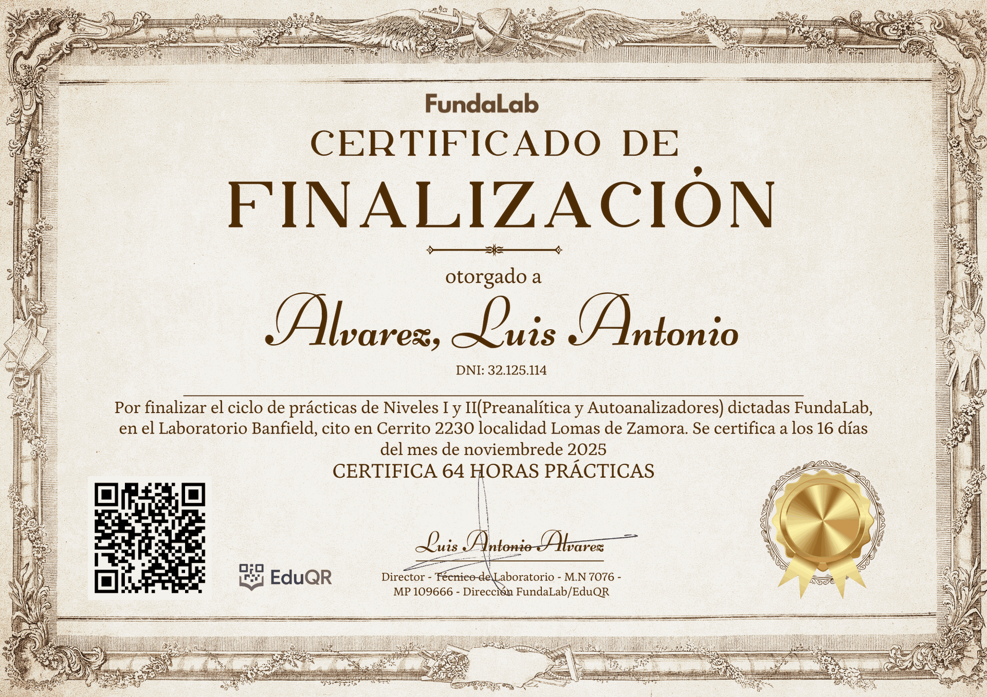 Certificado de ejemplo EDUQR